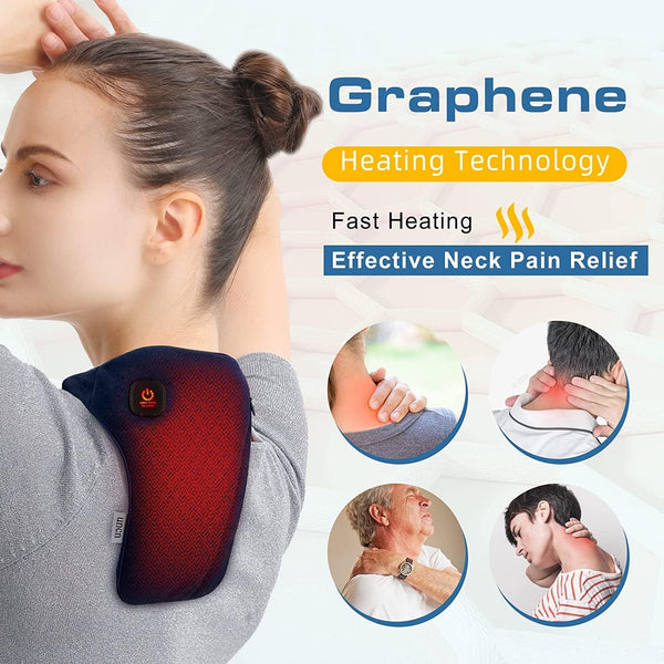 UNCN Cordless Neck Heating Pad, Portable Electric Heated Neck Wrap for Neck Pain Relief, Auto Shut-Off,Hot Compress Hands-Free Neck Heat Pad for Neck Soreness & Stiffness Relief Washable