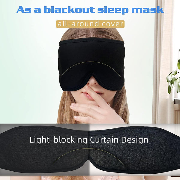 UNCN Sleep, Headphones Bluetooth Wireless Over-Ear Baby,Noise Sound Cancelling Earbuds Open Ear Head-Band for Autism Sleep Mask Under Eye Mask Heated Black for Drak Circles for Women Cozy,Band