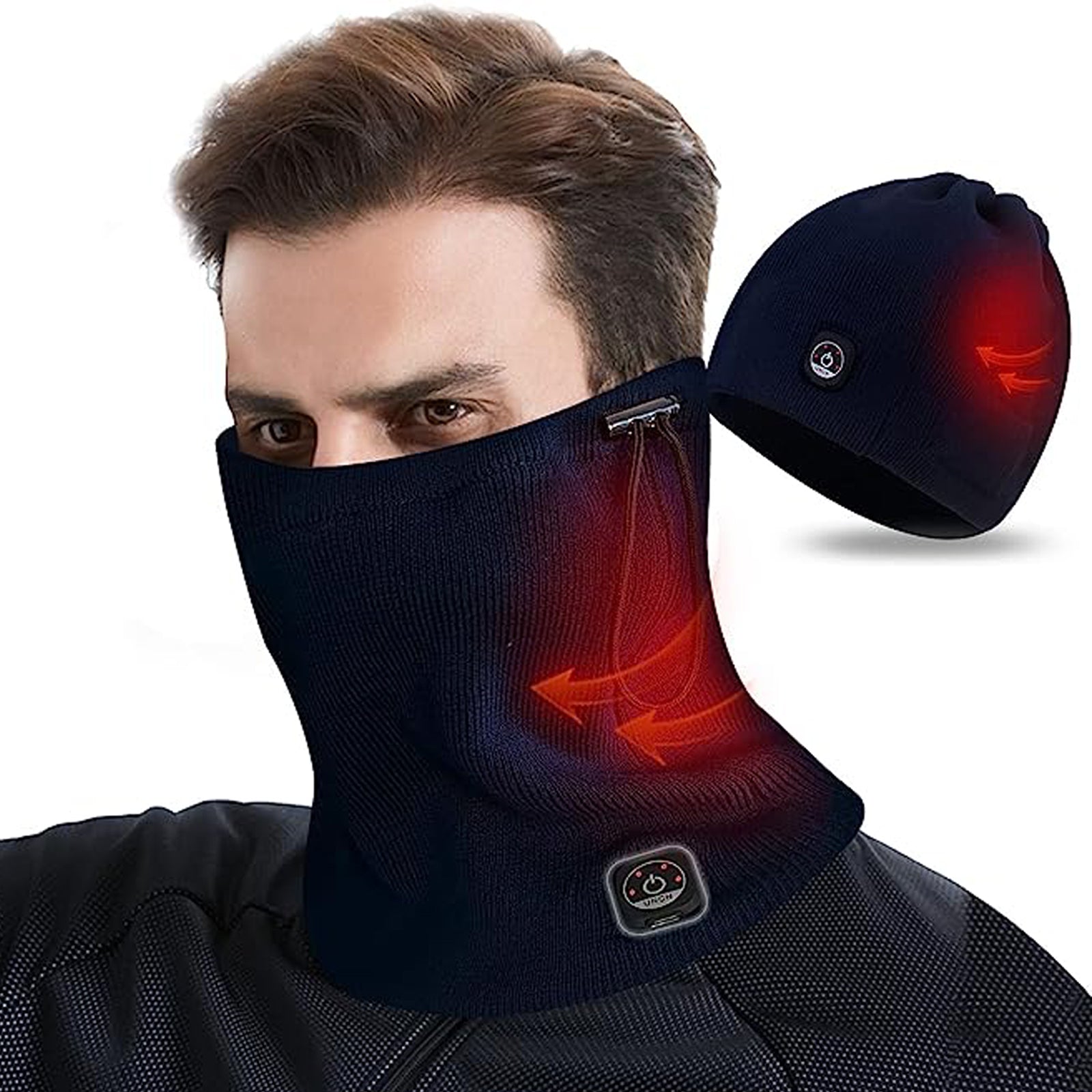 uncn Heated neck gaiter electric thermal warmer winter scarf