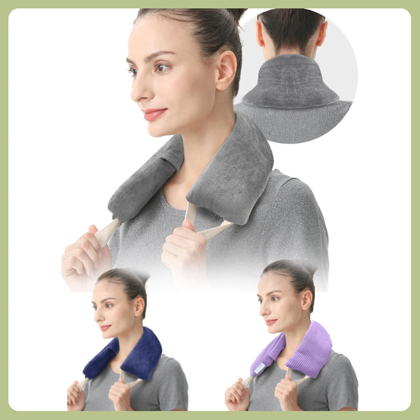 UNCN Neck Heating Pad Microwavable Weighted Microwave Heating Pad Neck Wrap for Shoulder Back Pain Relief, Machine Washable Cover, Warm Rice Bag Pack for Cramps, Hot Cold Therapy 1.5 LBS Lavender Scented