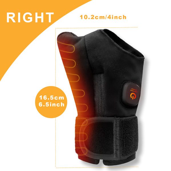 Portable Heated Wrist Wrap Brace, 3 Temperature Settings with Auto Shut off, Carpal Tunnel Support for Men & Women, Right Hand for Computer Use-Right Hand